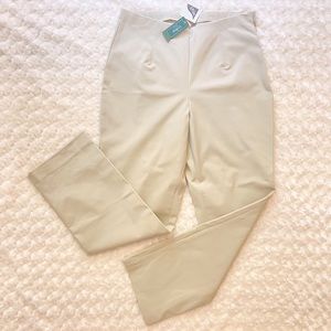 NWT LLBean Stretch Twill Side Zip Khaki Pants Size 12